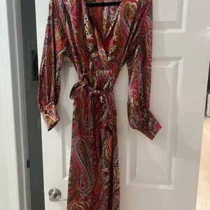 Zara size large Paisley Wrap Dress